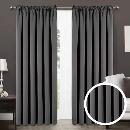 Pencil Pleat Grey Blackout Curtains Dubai