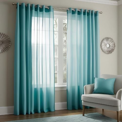 Aqua sheer curtain
