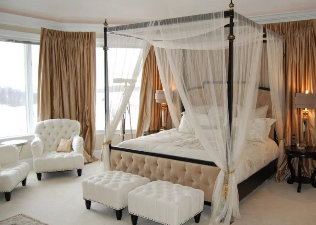 Modern Canopy Bed Curtains Dubai