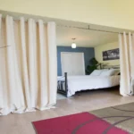 Chic Room Divider with window Curtains