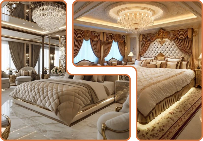 Stylish bed Upholstered Dubai