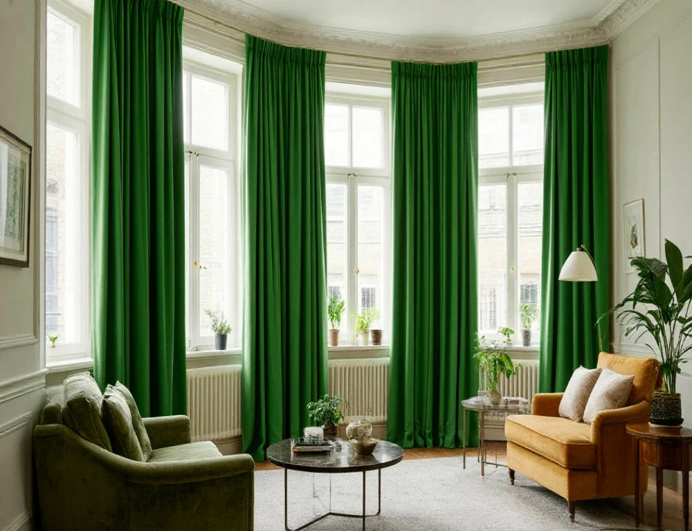 Affordable green curtains Dubai
