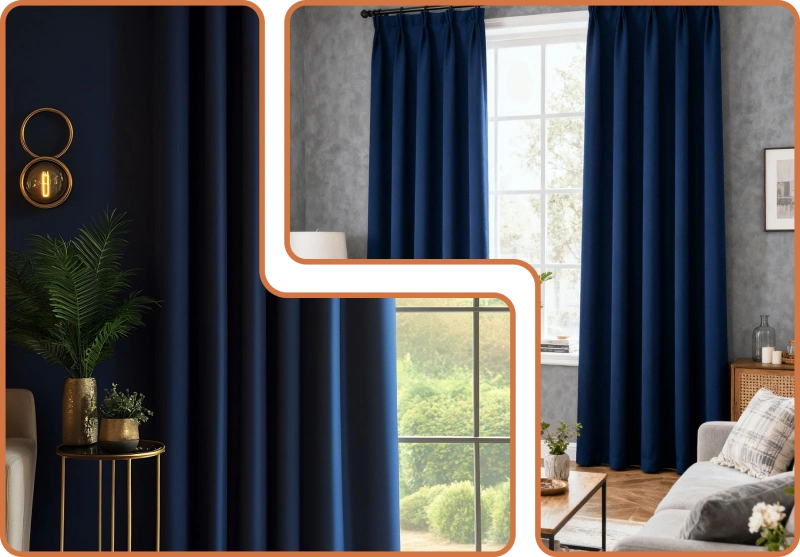 Blue Window Curtains Dubai