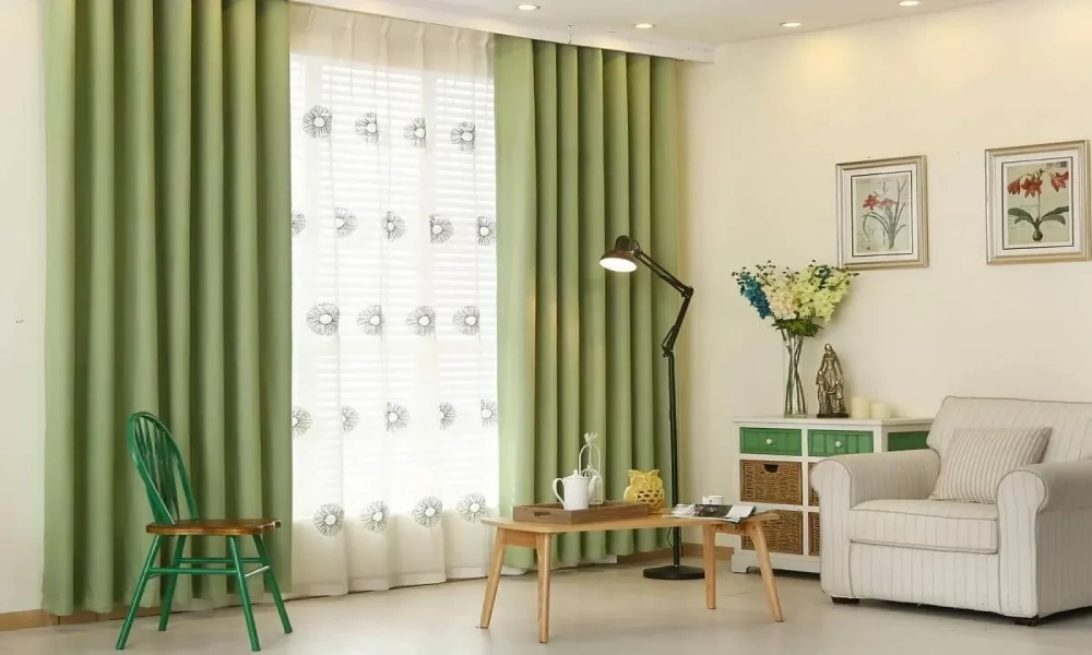 Green fabric curtains UAE