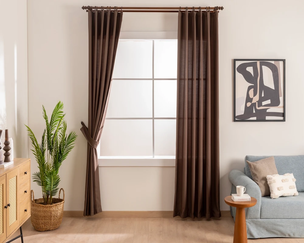 Brown patterned curtains Dubai (1)