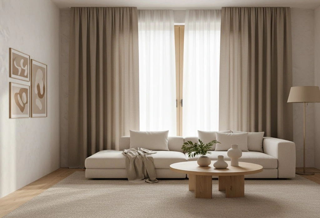 Get Beige Curtains Dubai