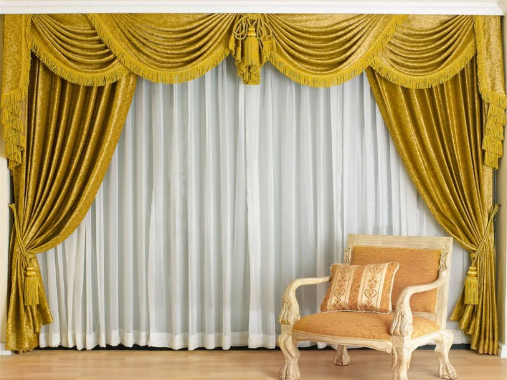 Golden eyelet curtains Dubai