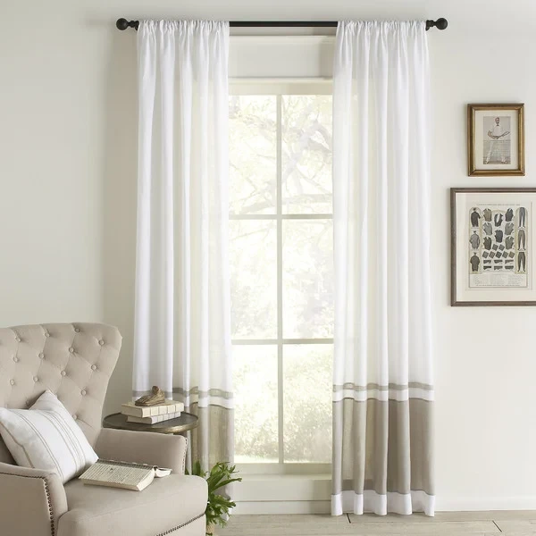 White fabric curtains Dubai