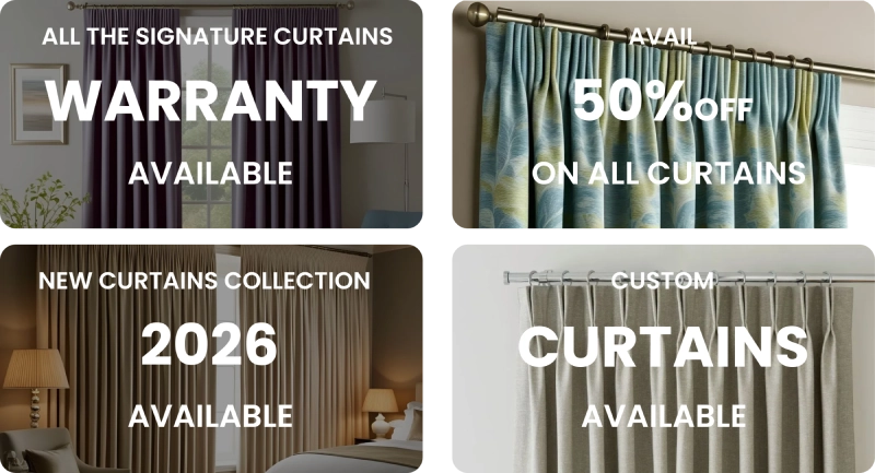 Luxury pinch pleat curtains UAE