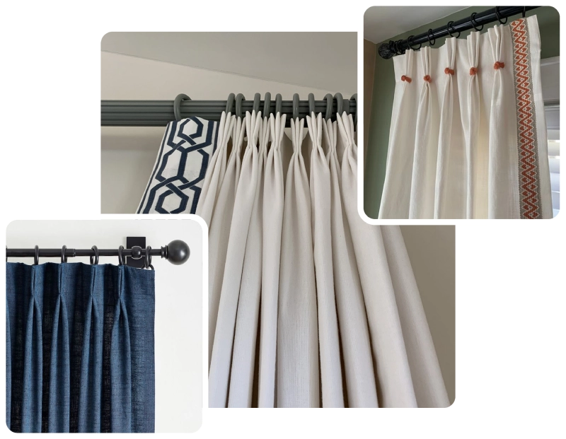 Pinch pleat window curtains Dubai