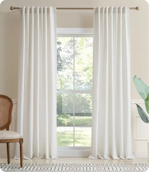 Beige linen curtains Dubai