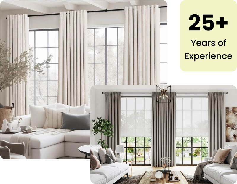 Custom living room curtains Dubai