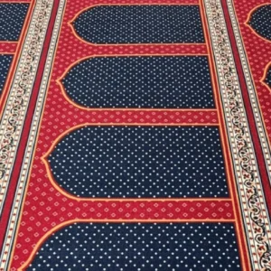 Mehrab Soft Blue-Maroon-Mosque-Carpets
