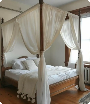 Modern canopy bed curtains Dubai