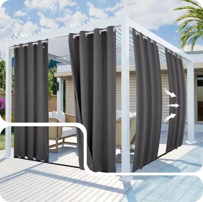 Outdoor curtain installation Dubai