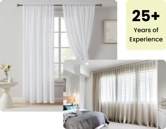 Elegant chiffon panel curtains Dubai
