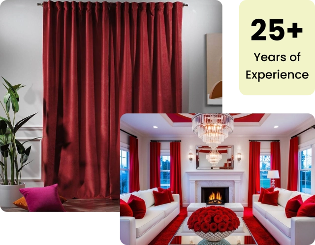 Red Window Curtains Dubai