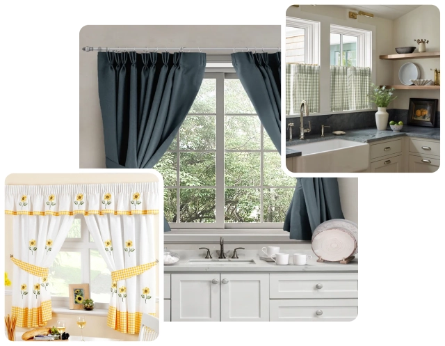 Custom kitchen curtains Dubai