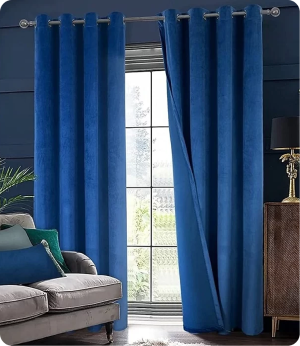 modern blue curtains Dubai