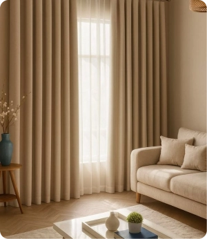Beige Window Curtains Dubai