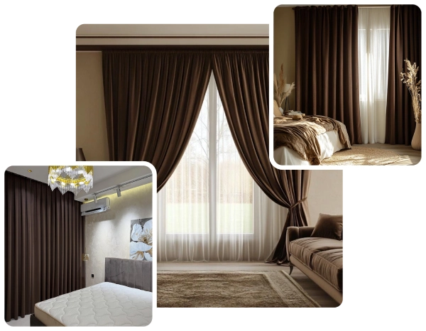 Brown window curtains UAE