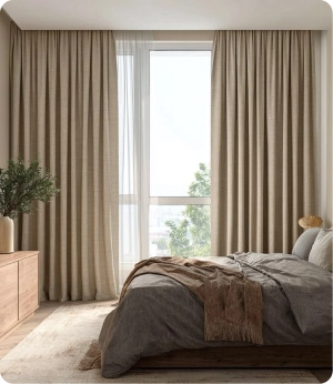 Custom Beige Curtains Dubai
