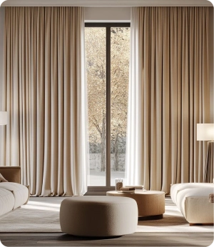 Premium beige curtains in Dubai