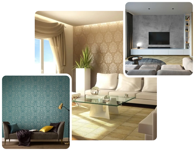Luxury Living Room Wallpaper Dubai