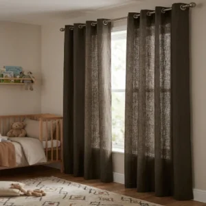 Elegant Brown Eyelet Curtains