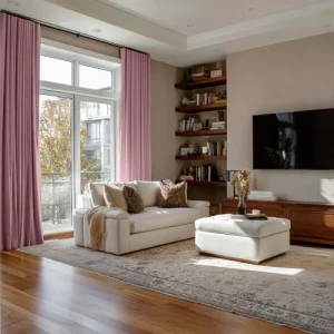 Luxury Rose Pink Soundproof Window Curtains