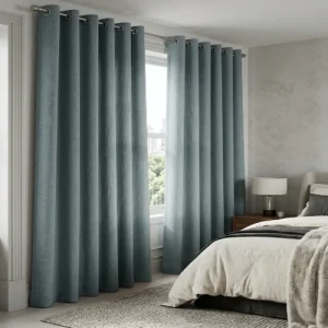 Morning Blue Eyelet Curtain