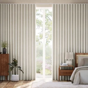 Paleo Linen Ecru Wave Curtains