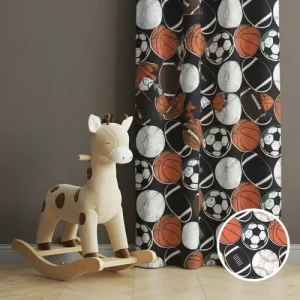 Vintage Athlete Kids Room Curtain
