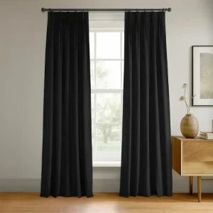 Warm Black Pinch Pleat Curtains